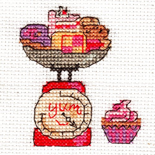 DMC Happiness Is ... All Things Yummy Mini Cross Stitch Kit - hanrattycraftsgifts.co.uk