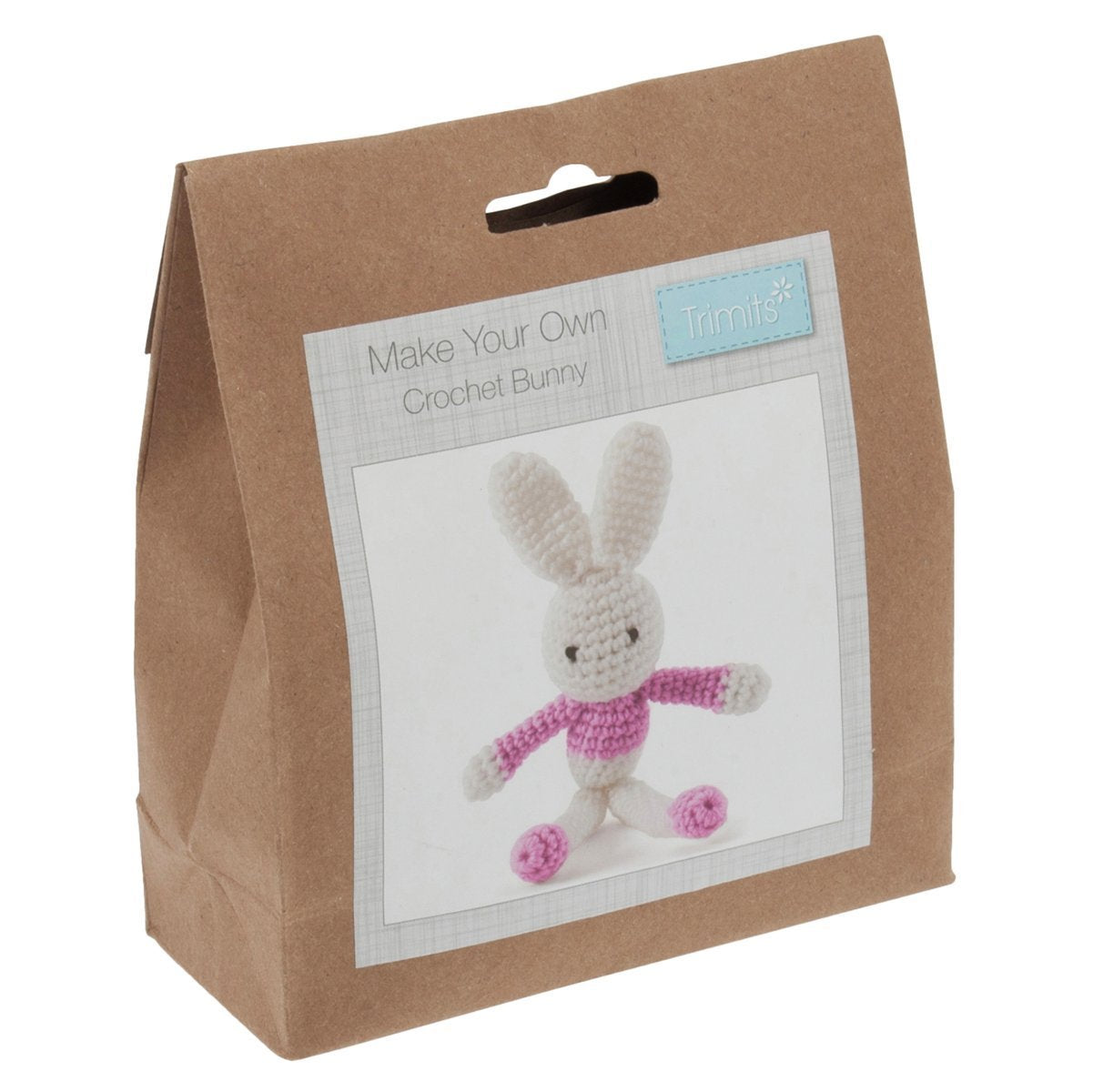 Crochet Kit - Pink Bunny - Trimits Make Your Own - hanrattycraftsgifts.co.uk