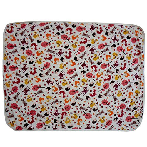woodland print cotton blanket 70cm x 90cm - hanrattycraftsgifts.co.uk