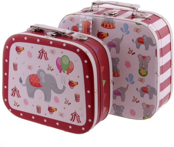 Decorative 2 Piece Circus Elephant Craft Case Set