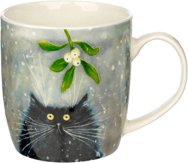 Puckator Kim Haskins Porcelain Mug with Mistletoe Branch