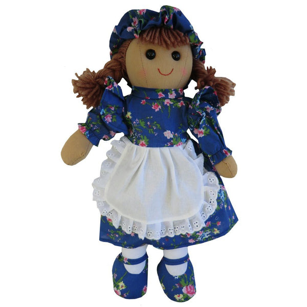 blue floral rag doll medium - hanrattycraftsgifts.co.uk