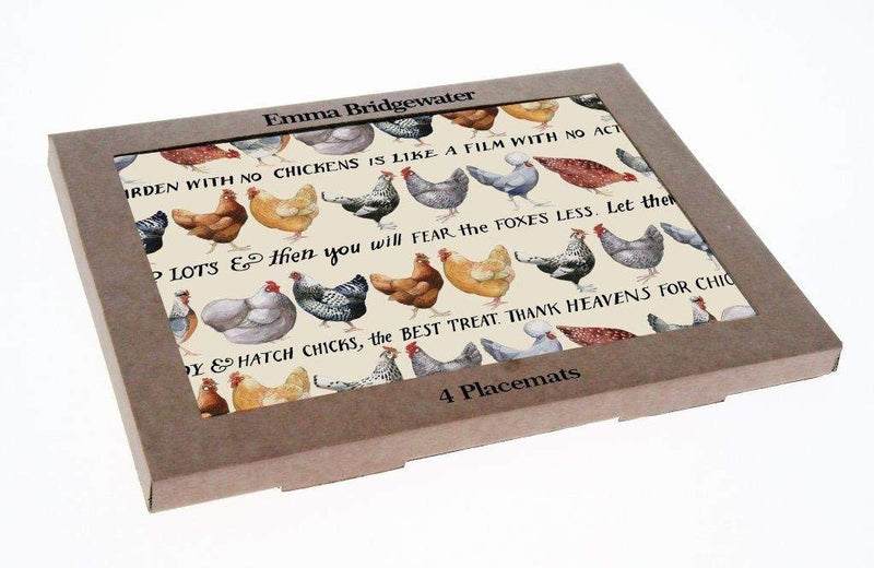 Emma Bridgewater - Hens Melamine Placemats Set of 4 - hanrattycraftsgifts.co.uk