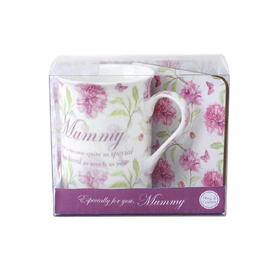 Veka Baby Products-Vintage Lane 'Mummy' China Mug & Coaster Gift Set - hanrattycraftsgifts.co.uk