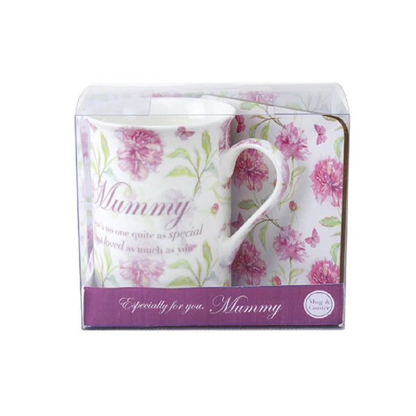 Veka Baby Products-Vintage Lane 'Mummy' China Mug & Coaster Gift Set - hanrattycraftsgifts.co.uk