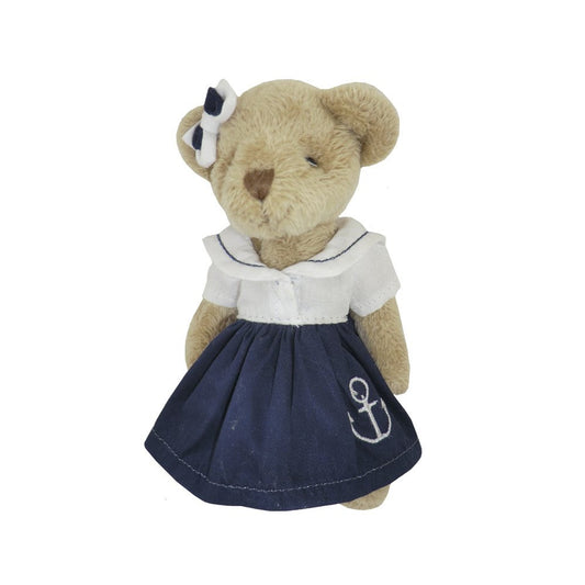 handmade sailor girl bear medium with anchor on dress - hanrattycraftsgifts.co.uk