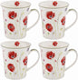 The Leonardo Collection LP94598 Poppy Field Floral Mugs (Set of 4),  Boxed