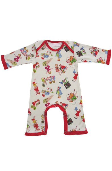 Powell Craft Girls at Play Baby Romper 100% Cotton Jumpsuit - hanrattycraftsgifts.co.uk