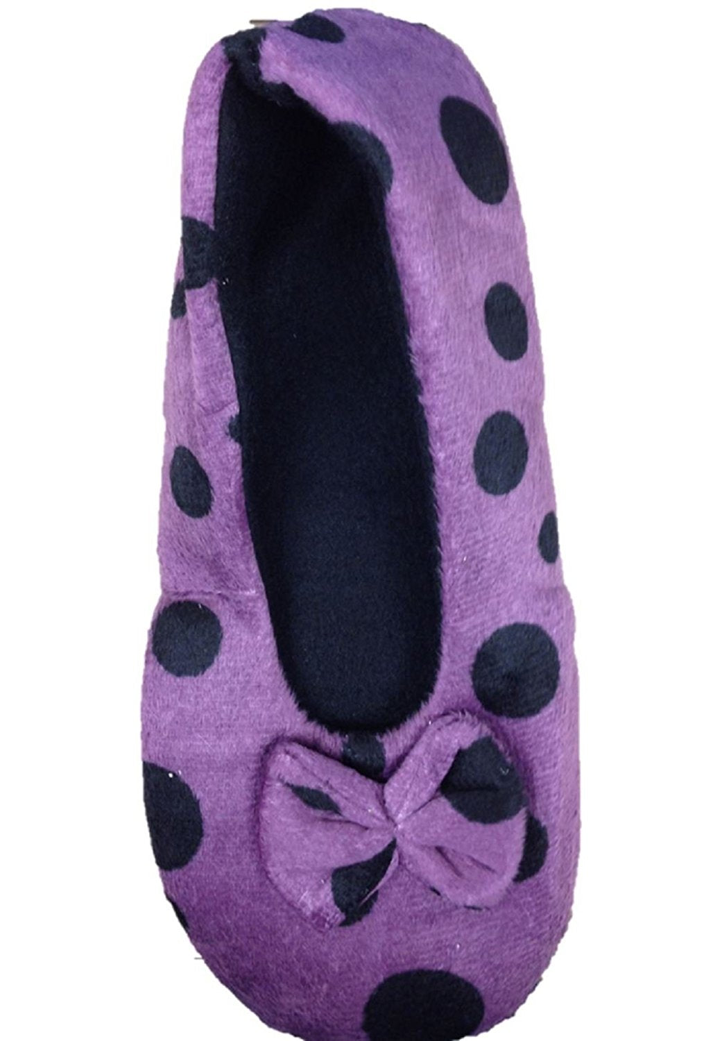 Ladies Tootsies Ballerina Slippers SK818 Purple Spot - hanrattycraftsgifts.co.uk