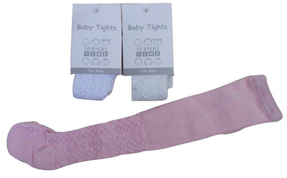 Tiny Baby Girls Tights, Small Baby, Premature Baby, Pink, White, Ivory - hanrattycraftsgifts.co.uk