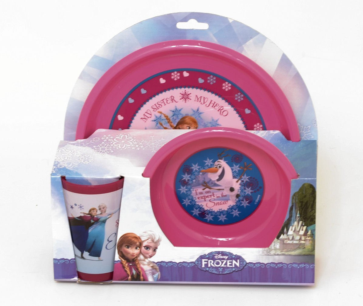Disney Frozen Meal Time Set ; Plate, Bowl and Beaker - Elsa, Anna & Olaf - hanrattycraftsgifts.co.uk