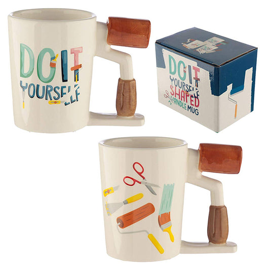 Paint Roller Shaped Handle Ceramic Mug - hanrattycraftsgifts.co.uk