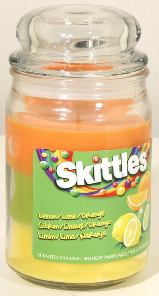 Citrus Scented Triple Poured Skittle Candle - 16oz Candle - hanrattycraftsgifts.co.uk