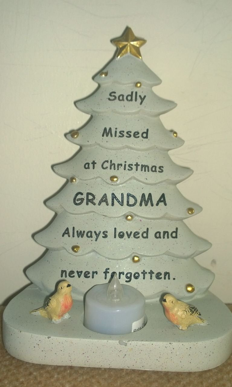 Christmas Tree Grave Ornament Memorial For Grandma - hanrattycraftsgifts.co.uk