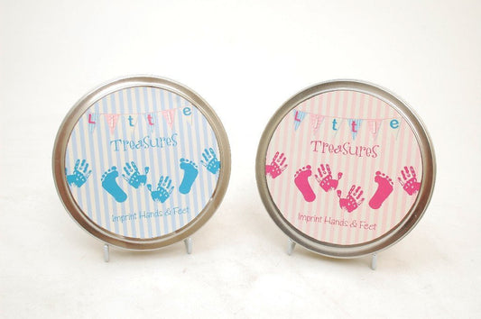 little treasures 3d childrens hands & feet casting kit in pink tin - hanrattycraftsgifts.co.uk