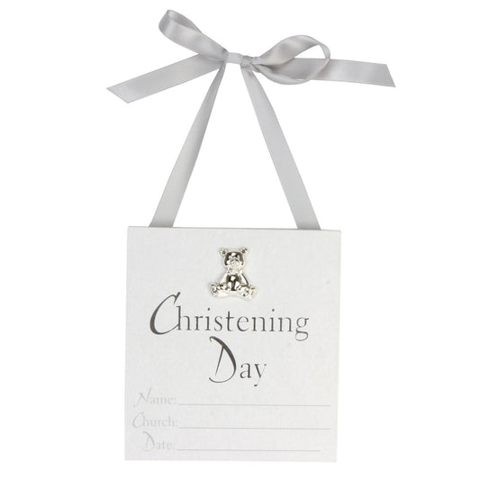 Juliana Pearlised Hanging Christening Plaque 14.5cm - hanrattycraftsgifts.co.uk