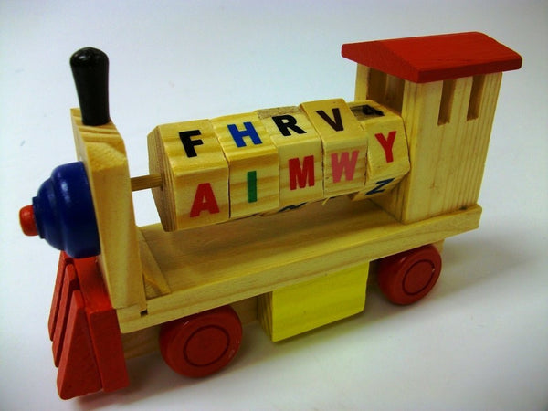 Wooden letters train - RED - hanrattycraftsgifts.co.uk