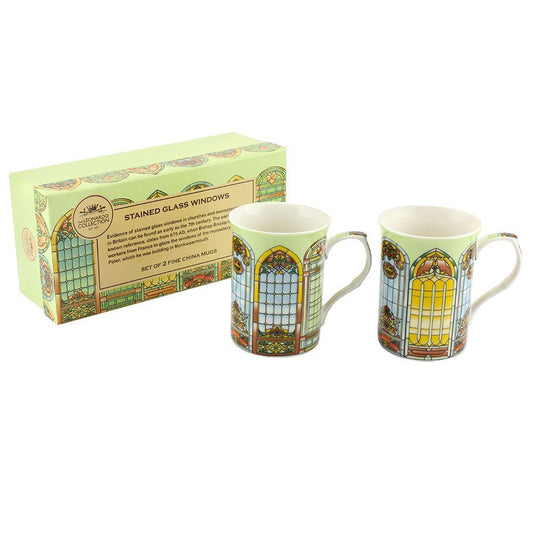Leonardo LP92365A Stained Glass "Window" Mug, Set of 2 - hanrattycraftsgifts.co.uk