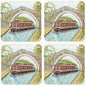 Set of 4 Canal Barge Coasters by Abigail Mill Pack of Four - hanrattycraftsgifts.co.uk