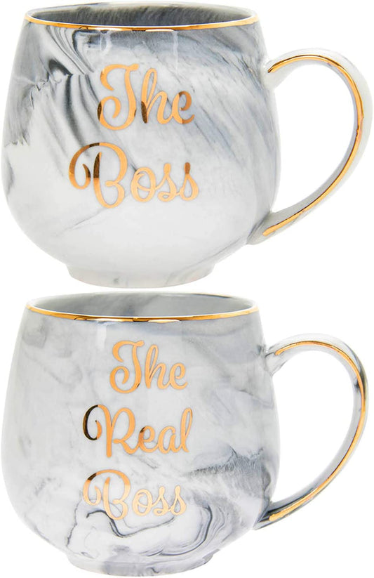 Leonardo The Boss and The Real Boss - Set di 2 tazze in porcellana fine
