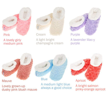 Ladies Super Soft Rose Textured Fur-Like Fabric Snoozies Slippers - hanrattycraftsgifts.co.uk