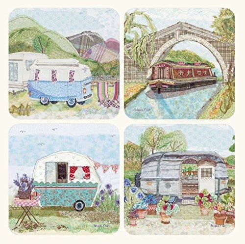 Cork Backed Laminated Coasters. Pack of 4. Abigail Mill Holliday. Emma Ball - hanrattycraftsgifts.co.uk