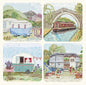 Cork Backed Laminated Coasters. Pack of 4. Abigail Mill Holliday. Emma Ball - hanrattycraftsgifts.co.uk