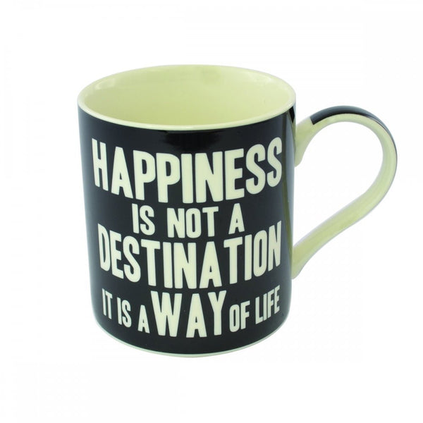 Words of Wisdom Mug - HAPPINESS IS NOT A DESTINATION IT IS A WAY OF LIFE - Gift Boxed (LP32883) - hanrattycraftsgifts.co.uk