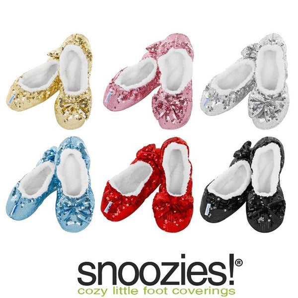 Girls Bling Kids Snoozies - Large Girls 2-3 - Sherpa Fleece Slippers Cosy Foot Coverings - hanrattycraftsgifts.co.uk