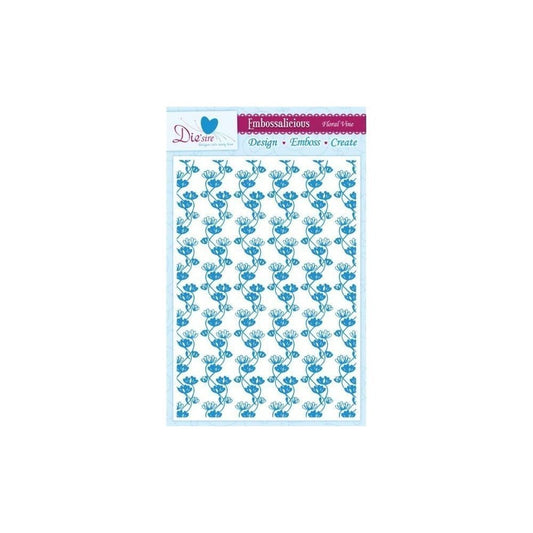 Crafter's Companion Die'sire Embossalicious A4 Embossing Folder - Floral Vine - hanrattycraftsgifts.co.uk