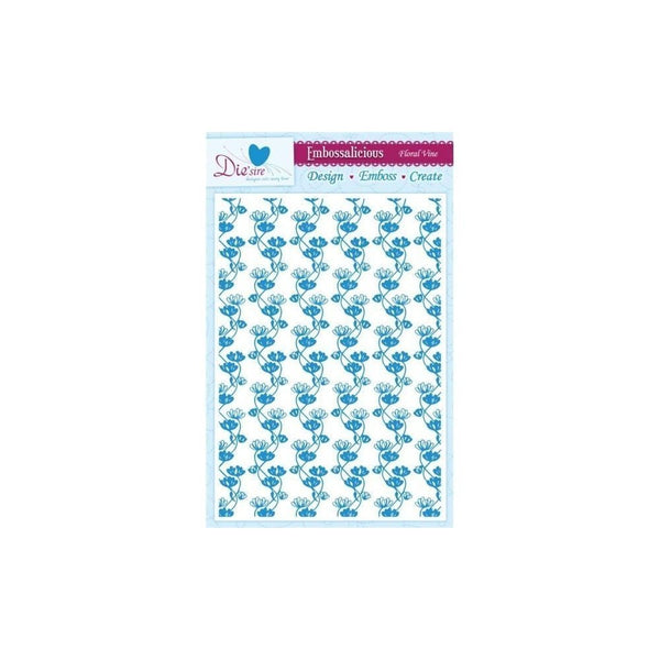 Crafter's Companion Die'sire Embossalicious A4 Embossing Folder - Floral Vine - hanrattycraftsgifts.co.uk