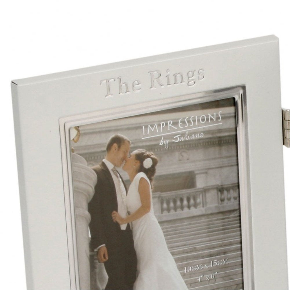 Juliana Wedding Aluminium Triple Frame - Ring/Couple/Kiss - hanrattycraftsgifts.co.uk