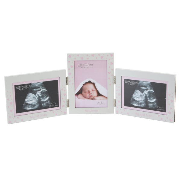 gbaby scan hinged triple photo frame boy girl - hanrattycraftsgifts.co.uk