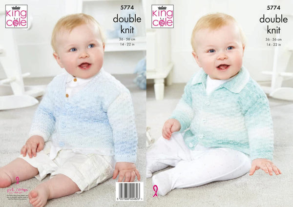 King Cole 5774 Baby DK Cardigan Knitting Pattern