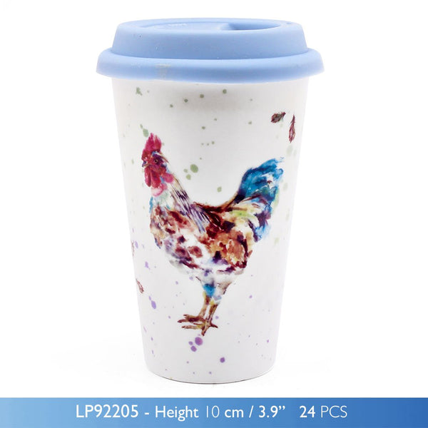 Country Cockerel Fine China Mug by Leonardo, Designed by Jennifer Rose - hanrattycraftsgifts.co.uk