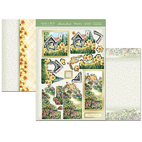 hunkydoryspring is in air designer decoupage set church scene & cottage garden - hanrattycraftsgifts.co.uk