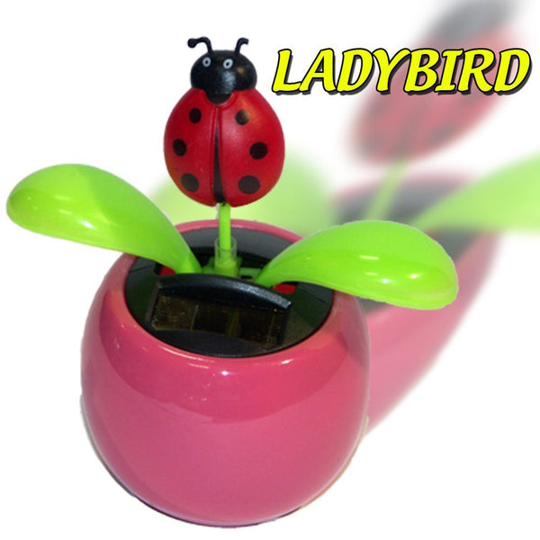 SOLAR POWERED FLIP FLAP TOYS DANCING ORNAMENT FLOWERS LADYBIRD - hanrattycraftsgifts.co.uk