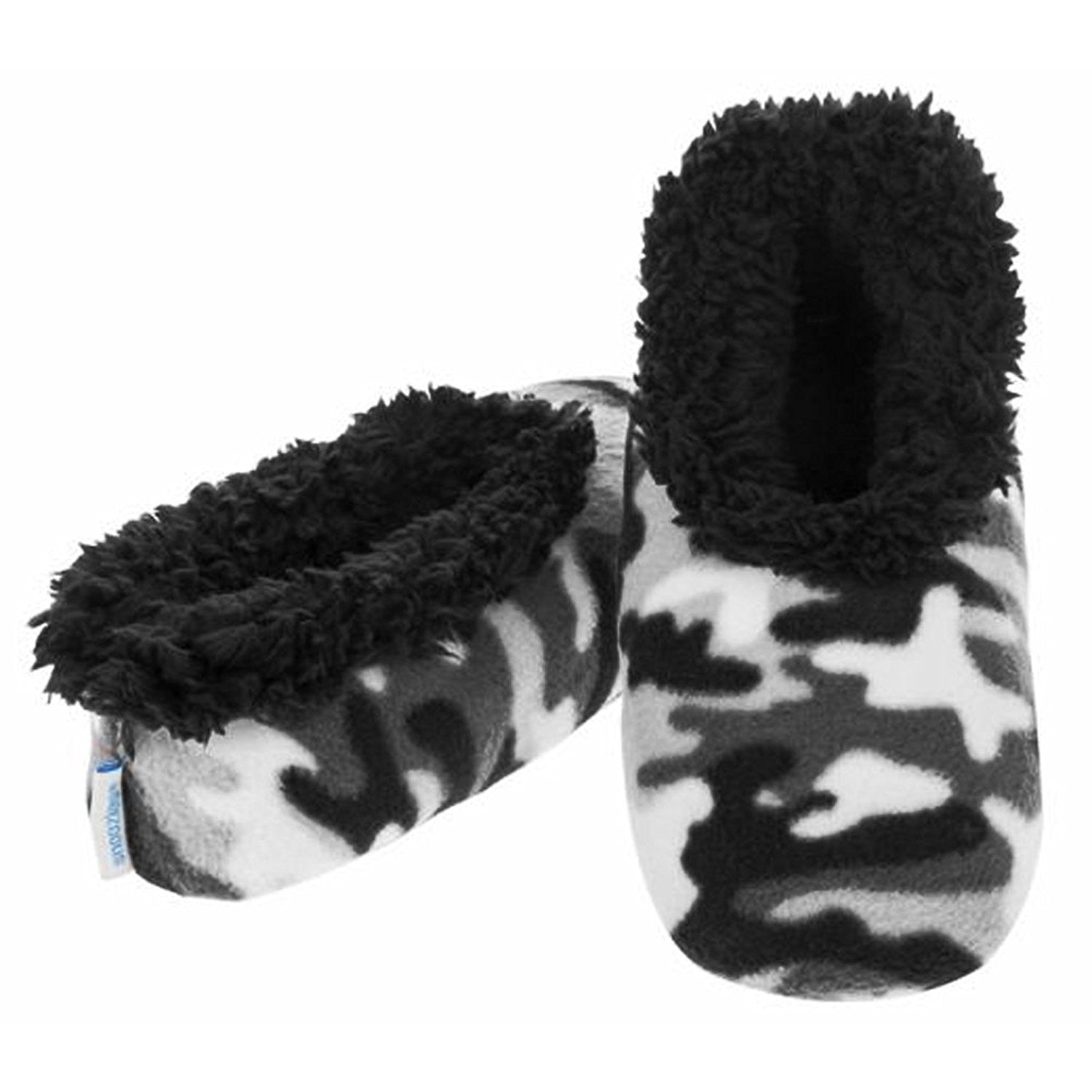 Boys Grey Camouflage Fun Kids Snoozies Slippers in S/M/L - hanrattycraftsgifts.co.uk