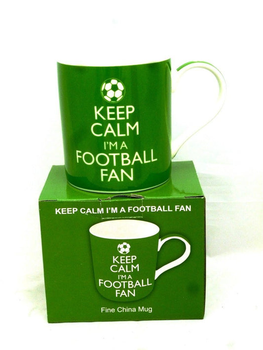 Keep Calm I'm A Football Fan Mug - Green - Boxed - hanrattycraftsgifts.co.uk