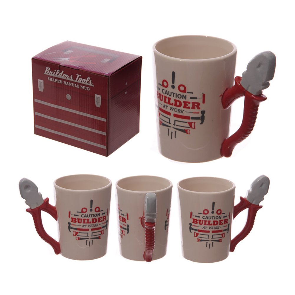 Puckator Funky Builders Pliers Shaped Handle Ceramic Mug - hanrattycraftsgifts.co.uk