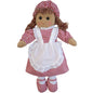 Powell Craft red gingham rag doll 40cm with gingham hat white apron - hanrattycraftsgifts.co.uk