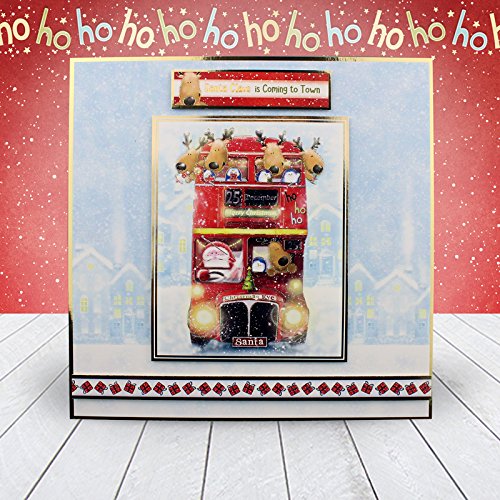 The Christmas Bus Is Coming - Luxury Topper Set - Makes 2 Cards - hanrattycraftsgifts.co.uk