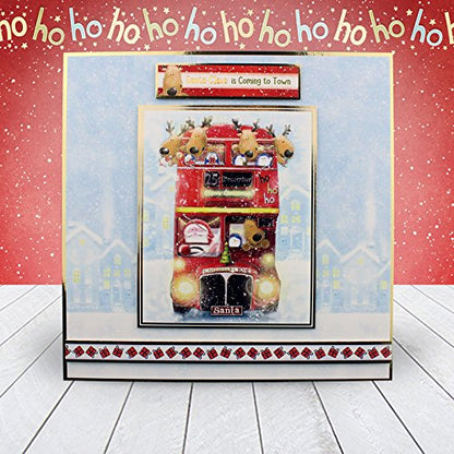 The Christmas Bus Is Coming - Luxury Topper Set - Makes 2 Cards - hanrattycraftsgifts.co.uk