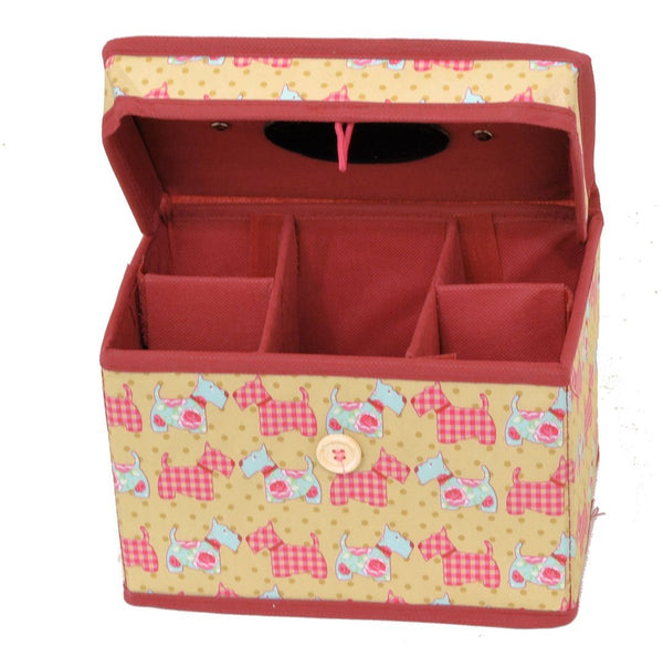 Country Club Sewing and Craft Carry Case / Chest (21 x 14 x 14 cm) Scottie Dogs - hanrattycraftsgifts.co.uk