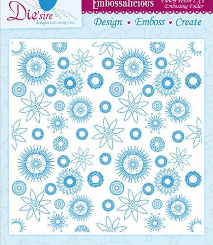 Crafters Companion Flower Power - 8in x 8in Embossalicious Embossing Folder - hanrattycraftsgifts.co.uk