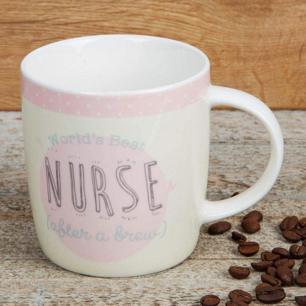 'World's Best Nurse' Pastel Pink and Blue Stoneware Mug