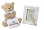 Button Corner MDF Frame & Plush Teddy 17cm (CG1012) - hanrattycraftsgifts.co.uk