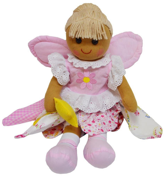 DF Soft Toys, A Beautiful Rag Doll in a cute Petal Dress with floral patterns, 40 cm high - hanrattycraftsgifts.co.uk