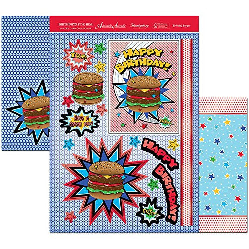 Hunkydory Crafts Birthdays for Him A4-Birthday Burger Luxury Topper Set - hanrattycraftsgifts.co.uk