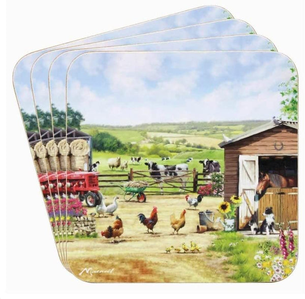 The Leonardo Collection LP94762 Macneil Farmhouse Drinks Mat Coasters (Set of 4), Boxed